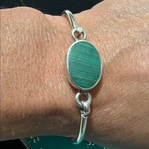 TAXCO 925 STERLING BRACELET MALACHITE